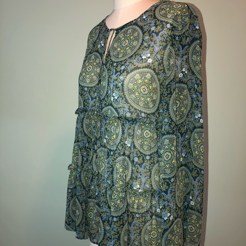 Green Printed Loose fitting blouse